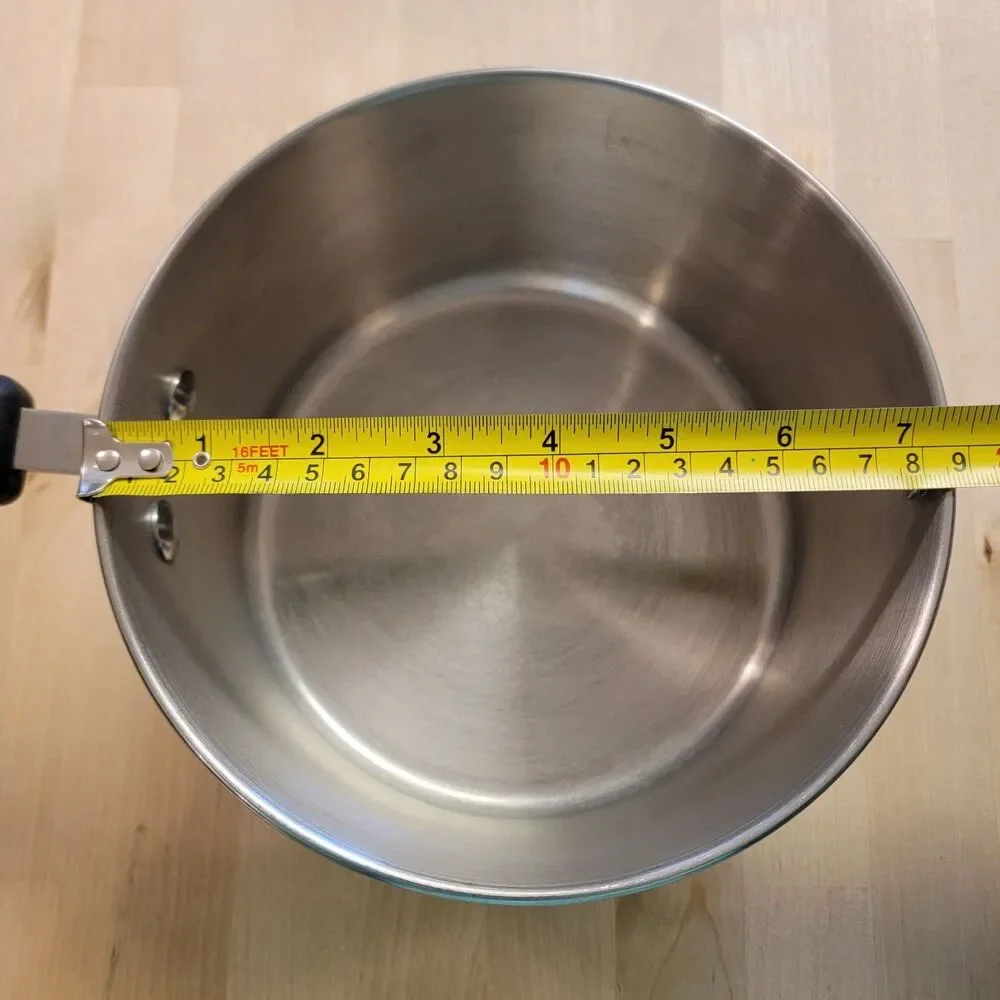 Farberware 3 Qt Copper Full Cap Bottom Pot 18/10 Pour and Strain Saucepan No Lid